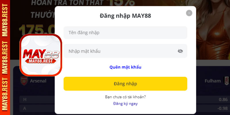 Cung cấp thông tin đăng nhập MAY88